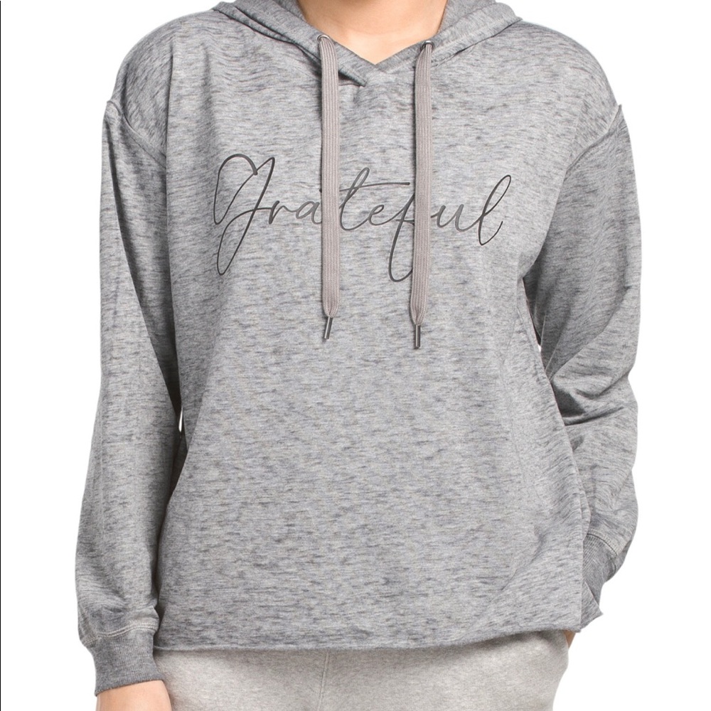 Lightweight “grateful” hoodie